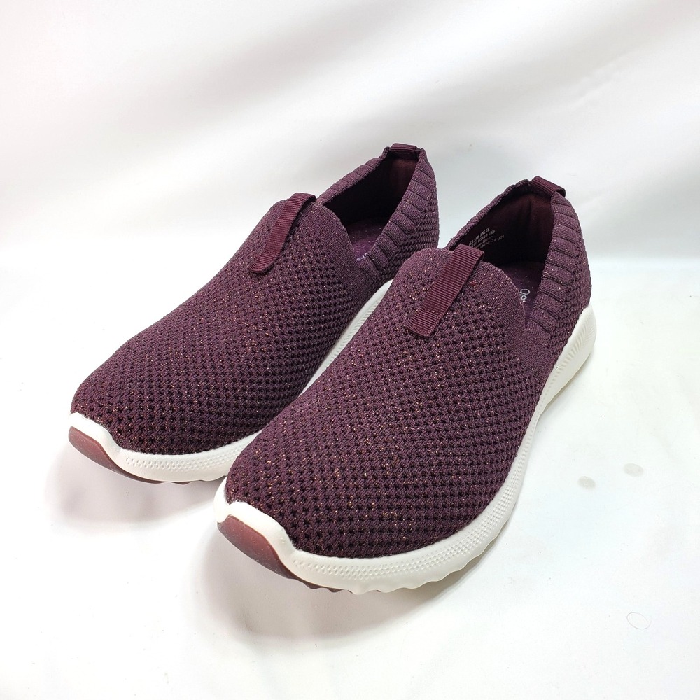 Aetrex Angie Slip-On Burgundy Metallic Womens Sneaker USA Size 10‎